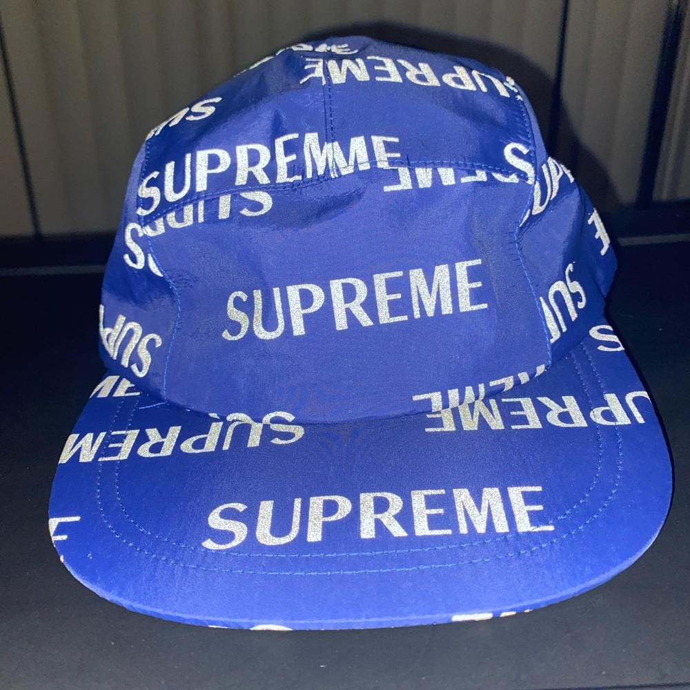 2015 Supreme Reflective Soft Bill Camp Cap Royal